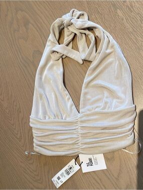 Garage Cream Halter Top